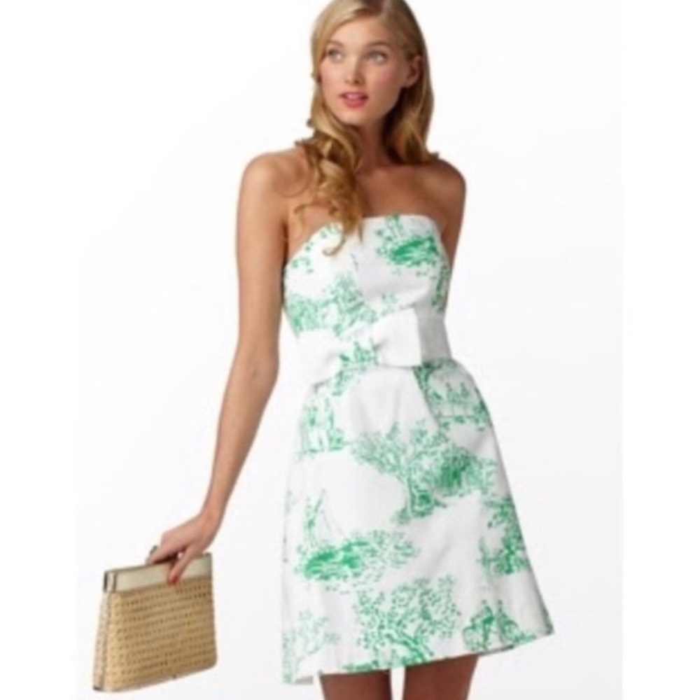 Lilly Pulitzer Strapless Toile Dress. Never worn. Size 8.